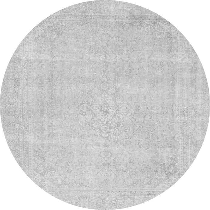 Round Abstract Gray Modern Rug, abs2147gry