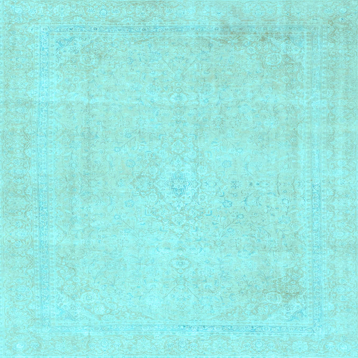 Square Machine Washable Abstract Light Blue Modern Rug, wshabs2147lblu