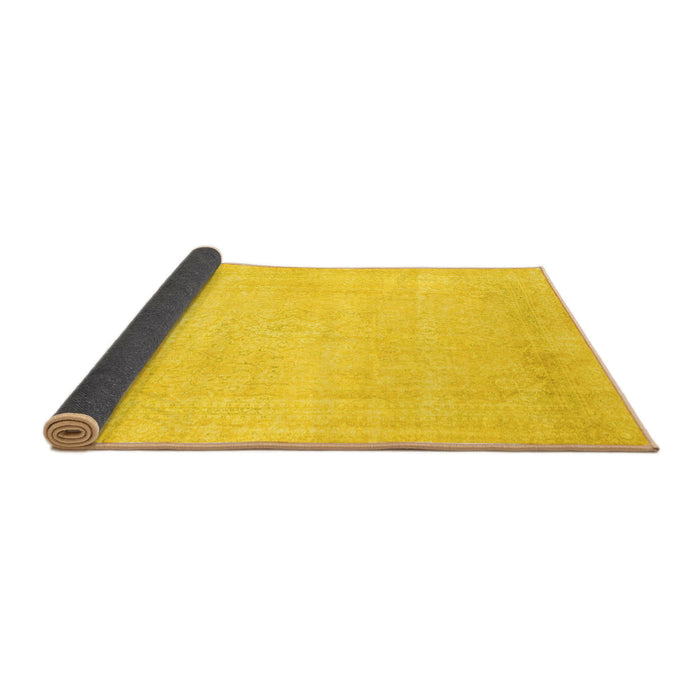 Sideview of Abstract Yellow Modern Rug, abs2147yw