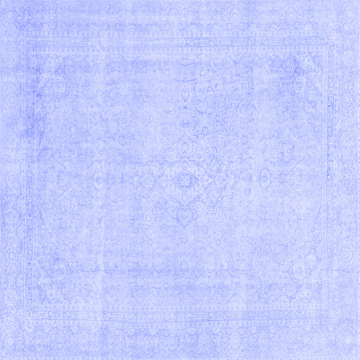 Square Abstract Blue Modern Rug, abs2147blu