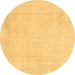 Round Abstract Brown Modern Rug, abs2147brn