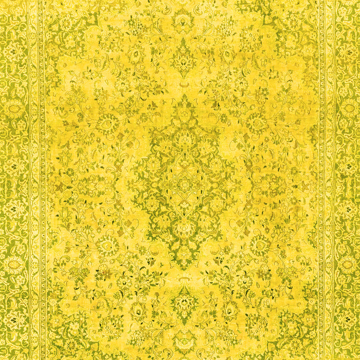 Machine Washable Abstract Yellow Modern Rug, wshabs2148yw