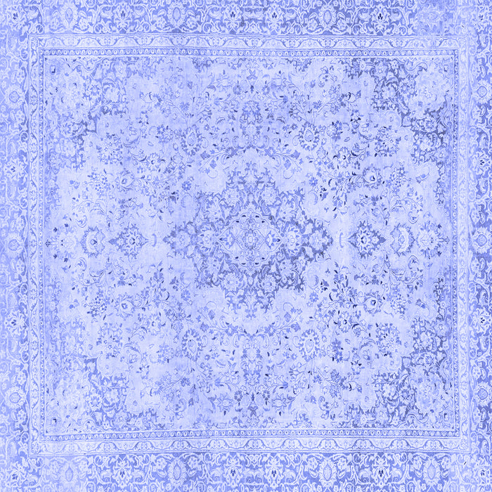 Square Abstract Blue Modern Rug, abs2148blu