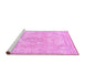 Sideview of Machine Washable Abstract Pink Modern Rug, wshabs2148pnk