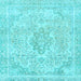 Square Abstract Light Blue Modern Rug, abs2148lblu