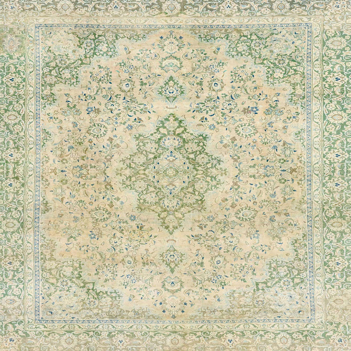 Square Abstract Olive Green Modern Rug, abs2148