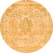 Round Abstract Orange Modern Rug, abs2148org