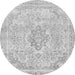 Round Abstract Gray Modern Rug, abs2148gry