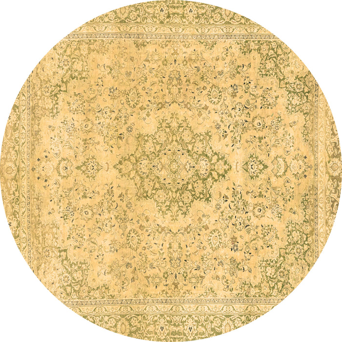 Round Abstract Brown Modern Rug, abs2148brn