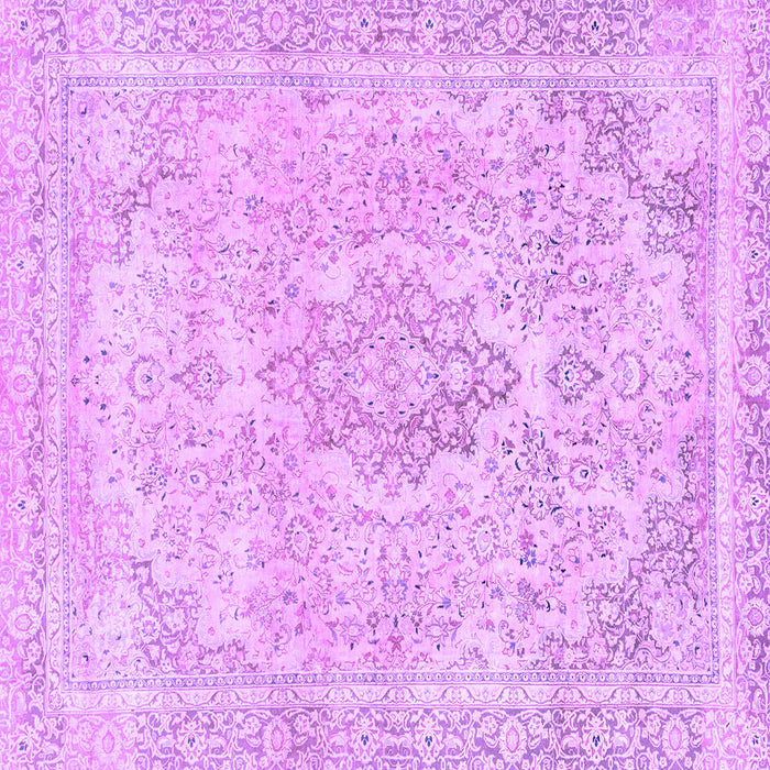 Square Machine Washable Abstract Purple Modern Area Rugs, wshabs2148pur