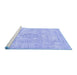 Sideview of Machine Washable Abstract Blue Modern Rug, wshabs2148blu