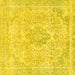 Square Abstract Yellow Modern Rug, abs2148yw