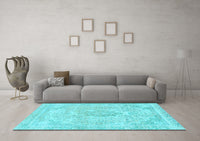 Machine Washable Abstract Light Blue Modern Rug, wshabs2148lblu