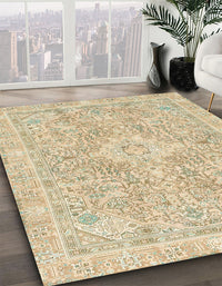 Abstract Khaki Gold Modern Rug, abs2149