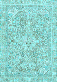 Abstract Light Blue Modern Rug, abs2149lblu