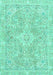 Machine Washable Abstract Turquoise Modern Area Rugs, wshabs2149turq