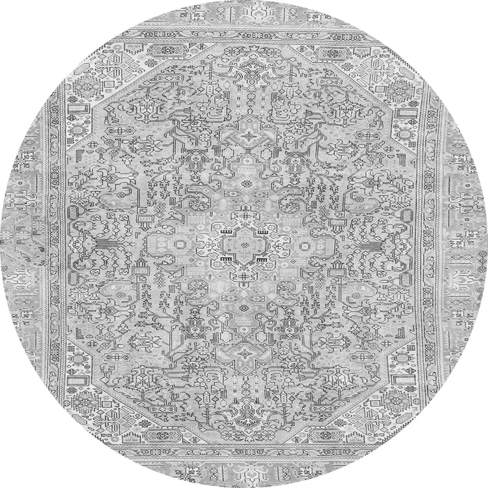Round Machine Washable Abstract Gray Modern Rug, wshabs2149gry