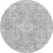 Round Machine Washable Abstract Gray Modern Rug, wshabs2149gry