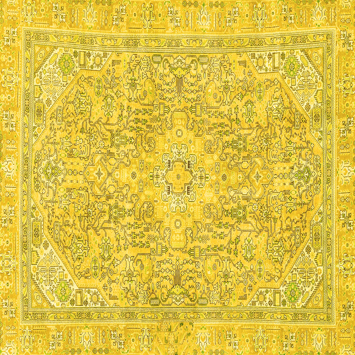 Square Abstract Yellow Modern Rug, abs2149yw