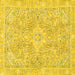 Square Abstract Yellow Modern Rug, abs2149yw