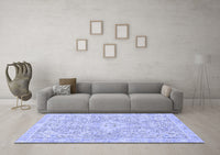 Machine Washable Abstract Blue Modern Rug, wshabs2149blu