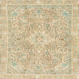 Square Machine Washable Abstract Khaki Gold Rug, wshabs2149