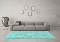 Machine Washable Abstract Light Blue Modern Rug, wshabs2149lblu