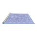 Sideview of Machine Washable Abstract Blue Modern Rug, wshabs2149blu