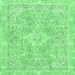 Square Abstract Emerald Green Modern Rug, abs2149emgrn