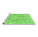 Sideview of Machine Washable Abstract Green Modern Area Rugs, wshabs2149grn