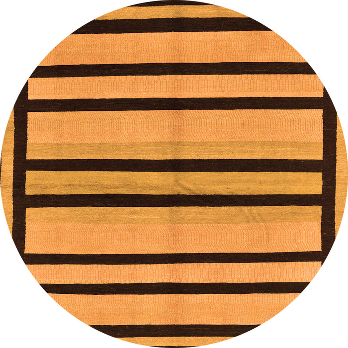 Round Abstract Orange Modern Rug, abs214org
