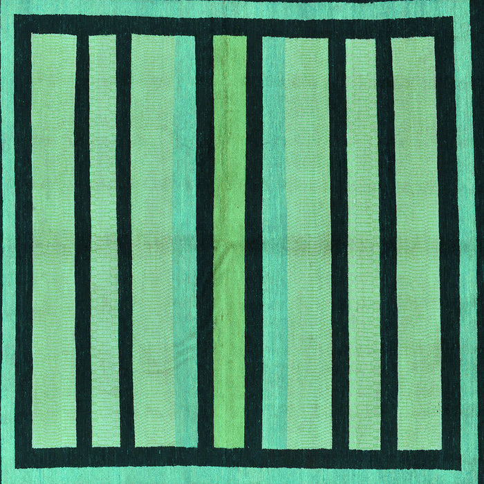 Square Abstract Turquoise Modern Rug, abs214turq