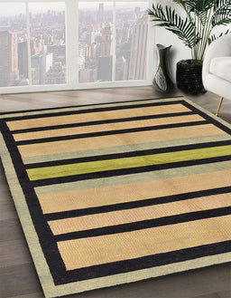 Machine Washable Abstract Dark Brown Rug in a Family Room, wshabs214