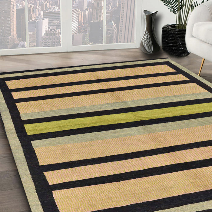 Machine Washable Abstract Dark Brown Rug in a Family Room, wshabs214