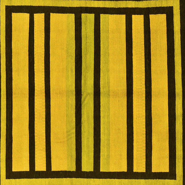 Square Machine Washable Abstract Yellow Modern Rug, wshabs214yw