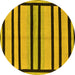 Round Abstract Yellow Modern Rug, abs214yw