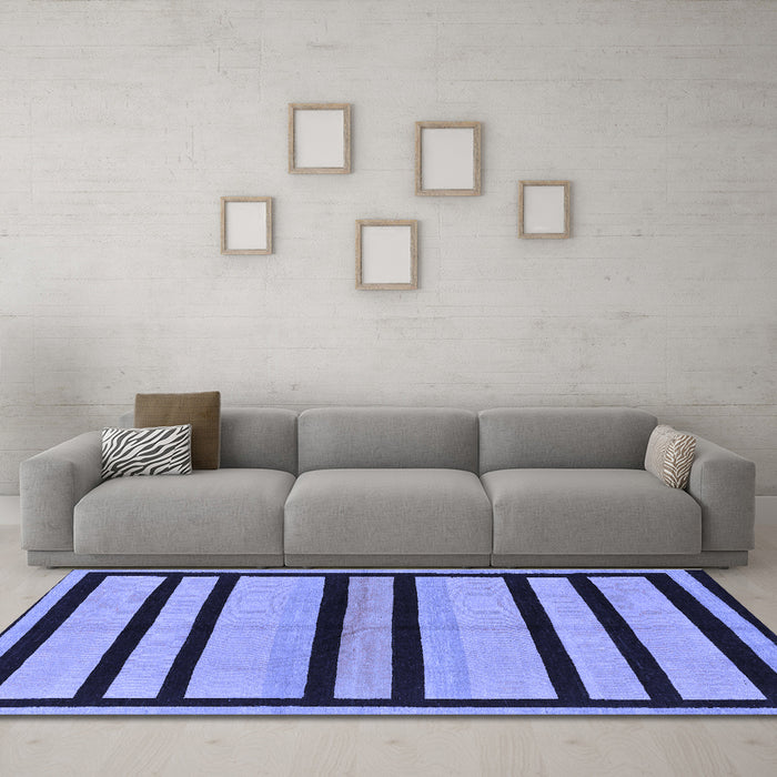 Machine Washable Abstract Blue Modern Rug in a Living Room, wshabs214blu
