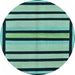 Round Abstract Light Blue Modern Rug, abs214lblu