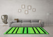 Machine Washable Abstract Green Modern Area Rugs in a Living Room,, wshabs214grn