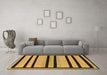 Machine Washable Abstract Brown Modern Rug in a Living Room,, wshabs214brn