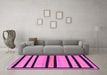 Machine Washable Abstract Pink Modern Rug in a Living Room, wshabs214pnk