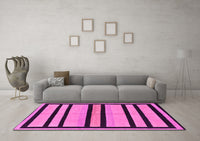 Machine Washable Abstract Pink Modern Rug, wshabs214pnk