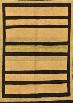 Abstract Brown Modern Rug, abs214brn