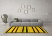 Machine Washable Abstract Yellow Modern Rug in a Living Room, wshabs214yw