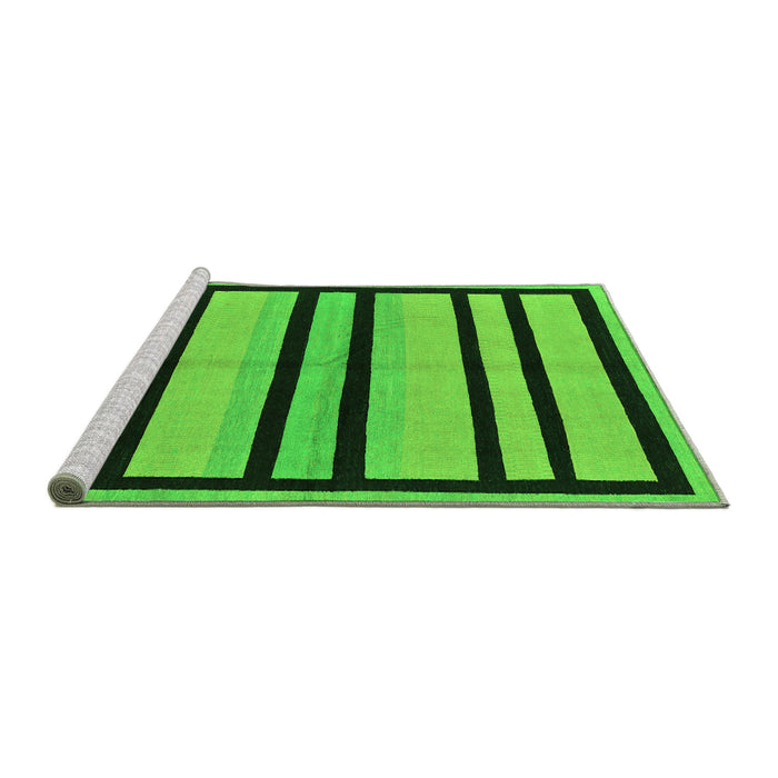 Sideview of Machine Washable Abstract Green Modern Area Rugs, wshabs214grn