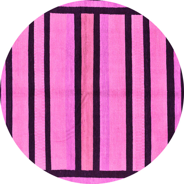 Round Abstract Pink Modern Rug, abs214pnk