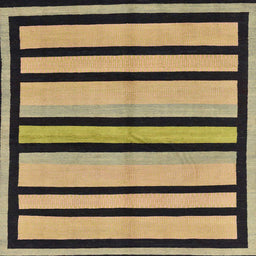 Square Abstract Dark Brown Modern Rug, abs214