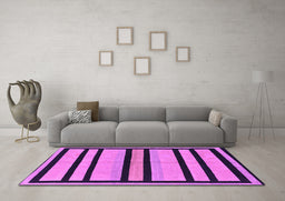Machine Washable Abstract Purple Modern Area Rugs in a Living Room, wshabs214pur