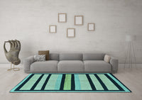 Machine Washable Abstract Light Blue Modern Rug, wshabs214lblu