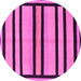 Round Machine Washable Abstract Pink Modern Rug, wshabs214pnk